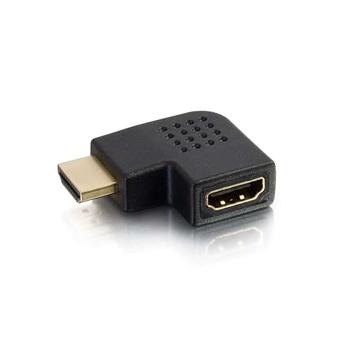 C2G HDMI Adapter, HDMI Right Angle Adapter, Fits in Tight Spaces, for Wall Mounted TVs, 90 Degrees, Cables to Go 43291