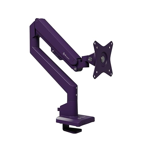Arozzi Alzare Neo Single Gas Spring Monitor Arm - Full Motion, Height Adjustable 8.3":19.7", VESA 75/100, Cable Management - C-Clamp & Grommet Mount