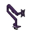 Arozzi Alzare Neo Single Gas Spring Monitor Arm - Full Motion, Height Adjustable 8.3":19.7", VESA 75/100, Cable Management - C-Clamp & Grommet Mount