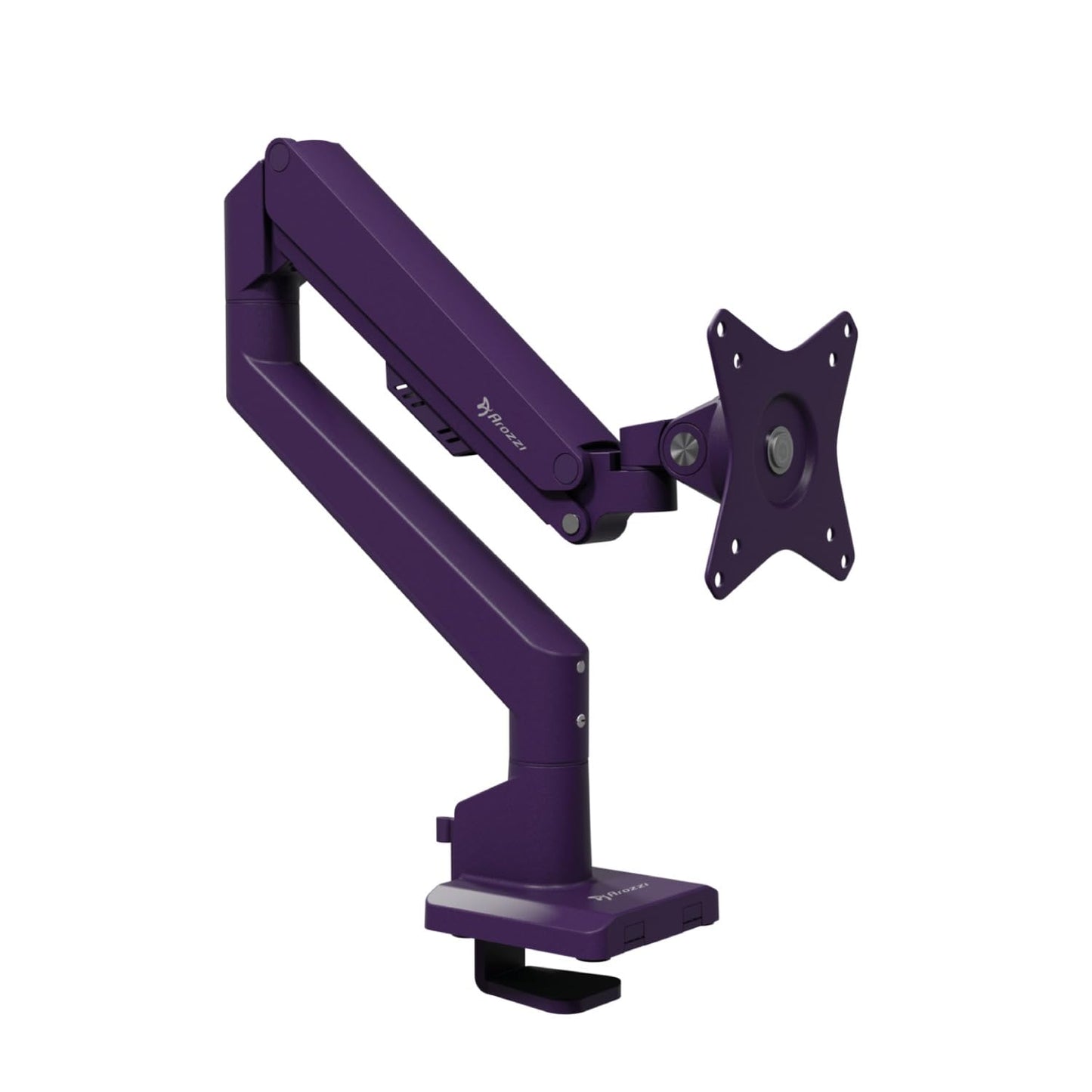 Arozzi Alzare Neo Single Gas Spring Monitor Arm - Full Motion, Height Adjustable 8.3":19.7", VESA 75/100, Cable Management - C-Clamp & Grommet Mount