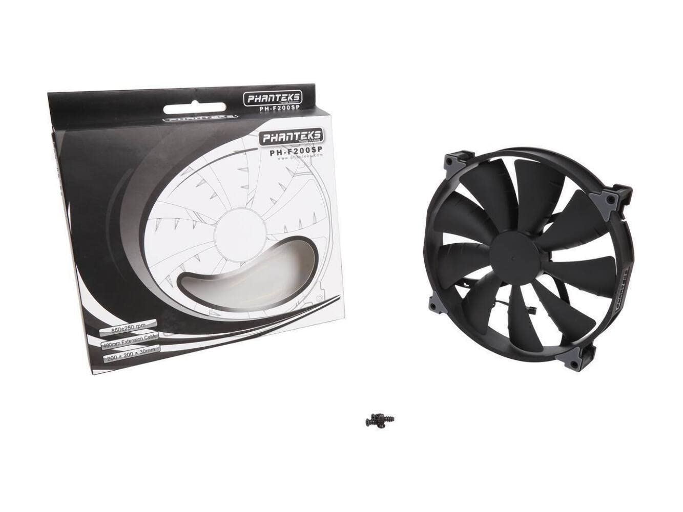 Phanteks PH-F200SP_BBK, 200mm Premier Case Fan, Frame/Blades, Black
