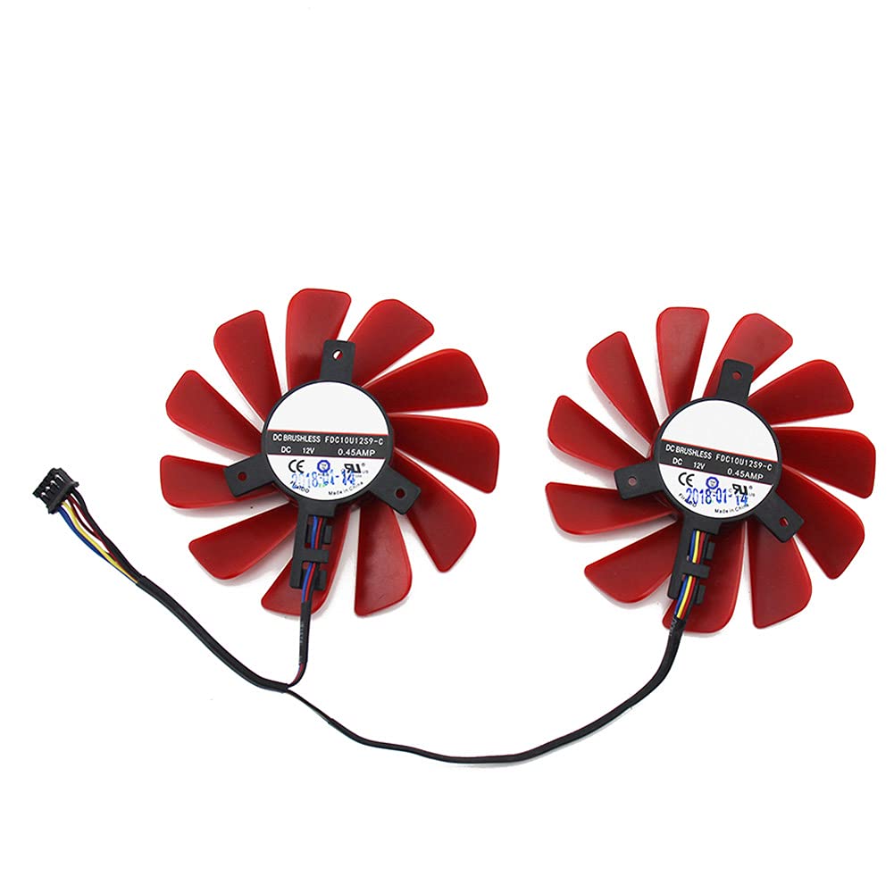 CCVA 2pcs 85MM Diameter RX-570-RS RX-580-RS FD10U12S9-C for XFX RX570 RS RX580 RS Video Graphics Cards Cooling As Replacement Fan