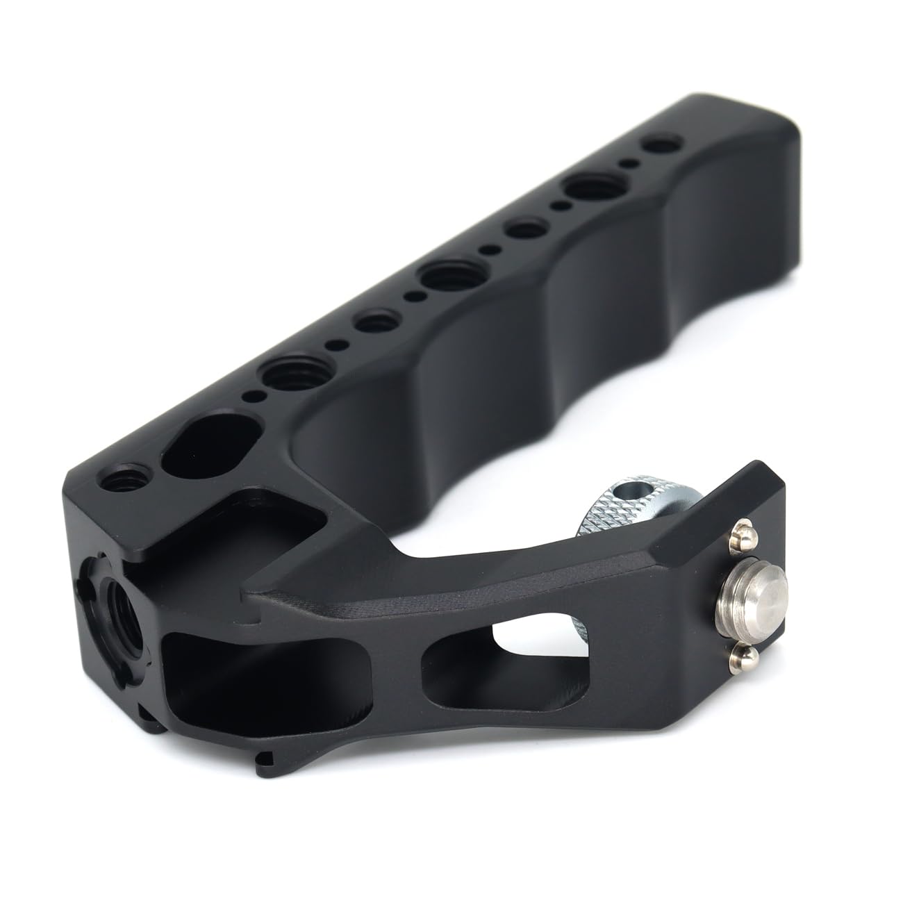 SZJELEN Universal Top Handle with 3/8" Screw Locating Pins for DSLR Camera Cage, with 3 Cold Shoe Adapters to Mount DSLR Camera with Microphone/LED
