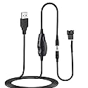 Delinx 12V Fan Speed Controller, Fan Power Adapter,USB 5V Step UP Boost to DC 12V Adapter, 5-12V Adjustable, with 3/4 Pin Fan Connector Cable, 4.8ft