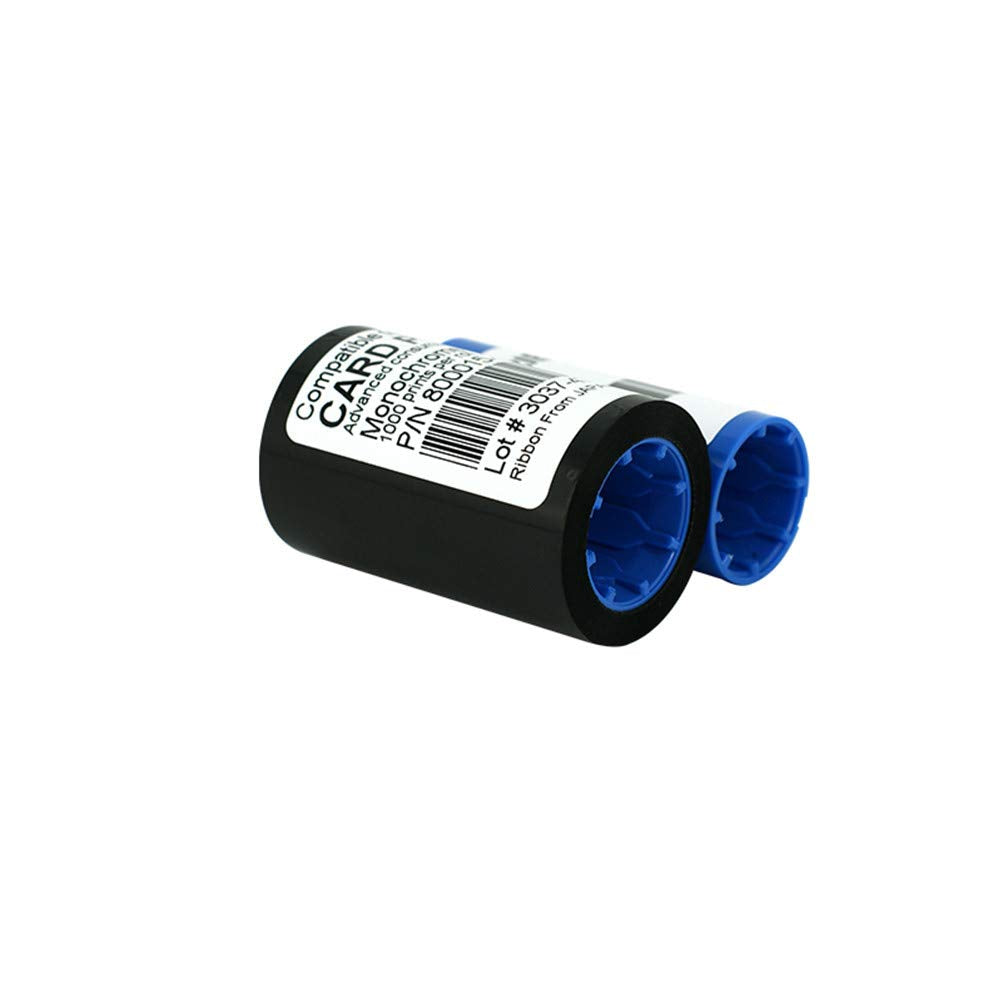 800015-101 Black Monochrome Ribbon for Zebra P330i P420i P430i Card Printers, 1000 Prints