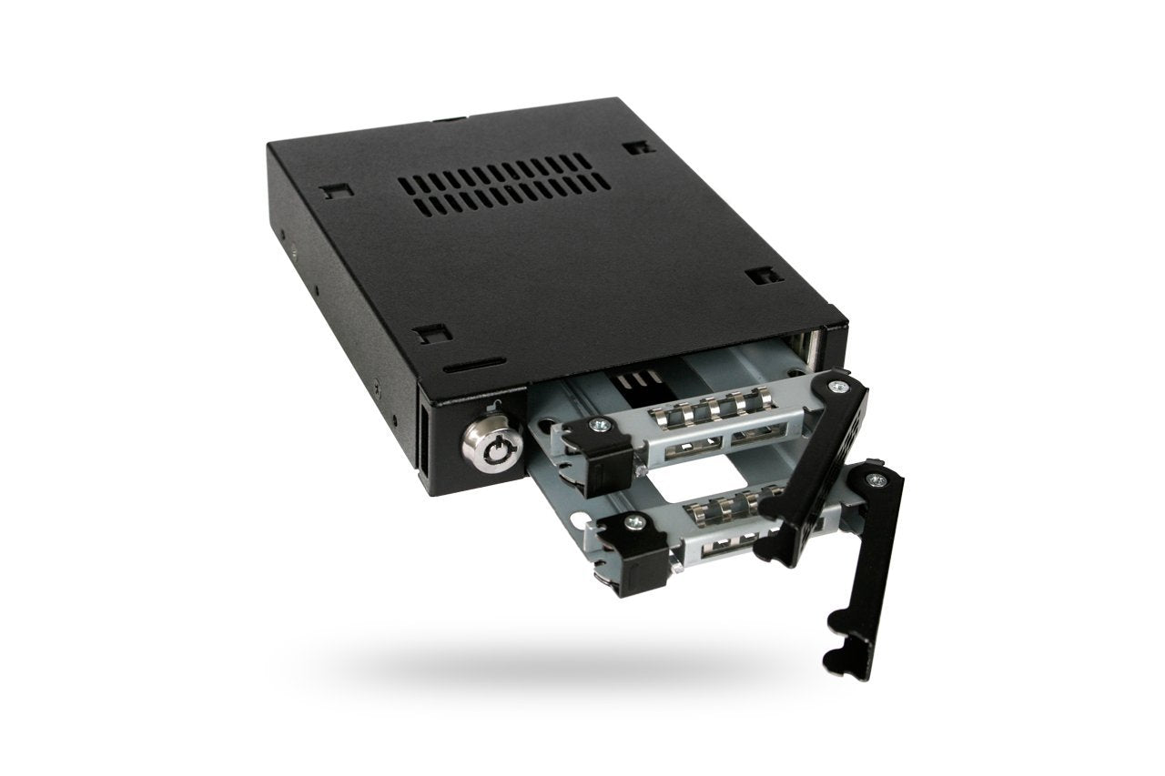 ICY DOCK MB992SK-B 2X 2,5Zoll SATA HDD/SSD Wechselrahmen Fuer 2X 2,5Z SATA