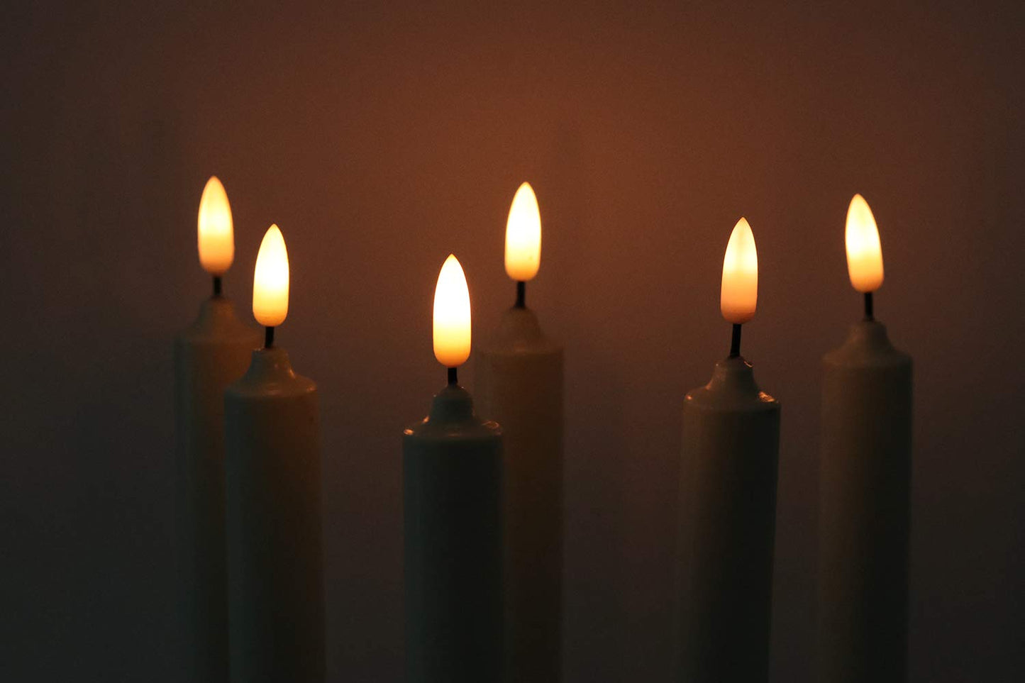 GenSwin Window Flameless Taper Candles with Remote & Timer, Battery Operated LED Candle Flickering Warm 3D Wick Light with Suction Cups, Set of 6 Real