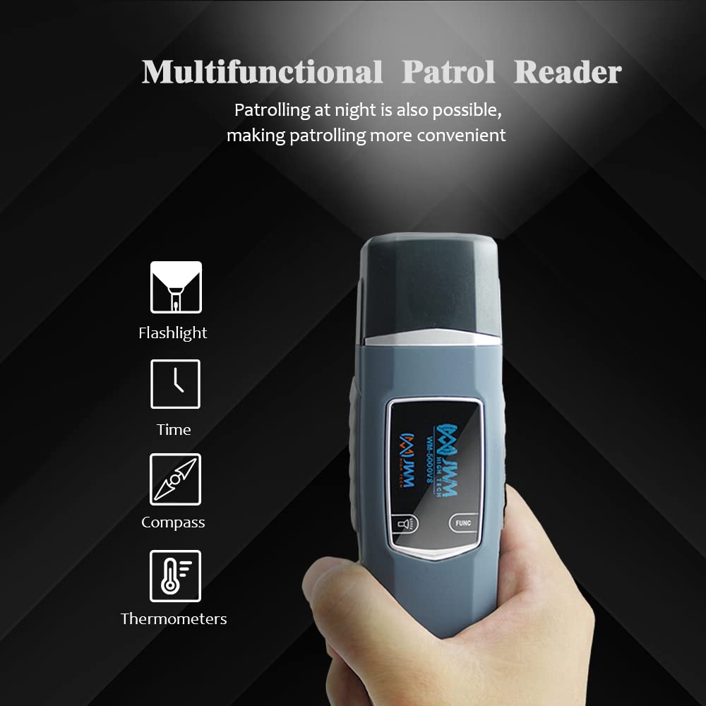 JWM Long Range Security Guard Patrol Tour System, Flashlight, Free Cloud Software, 2.4G Card for Long Distance Reading