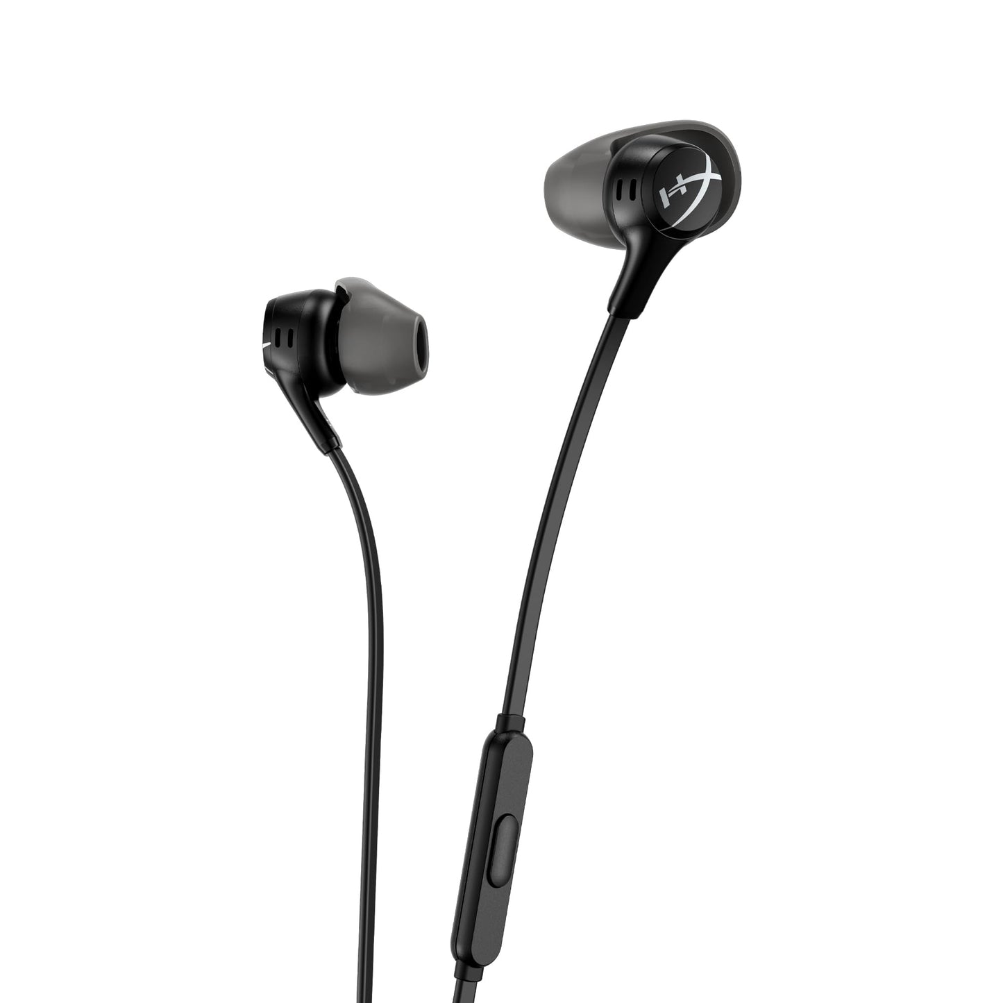 HyperX Cloud Earbuds II - 14mm Drivers, Four Eartips, Hard-Shell Carrying Case, Low-Profile 90° Plug, 3.5mm Plug, Built-in Microphone, Multi-Function