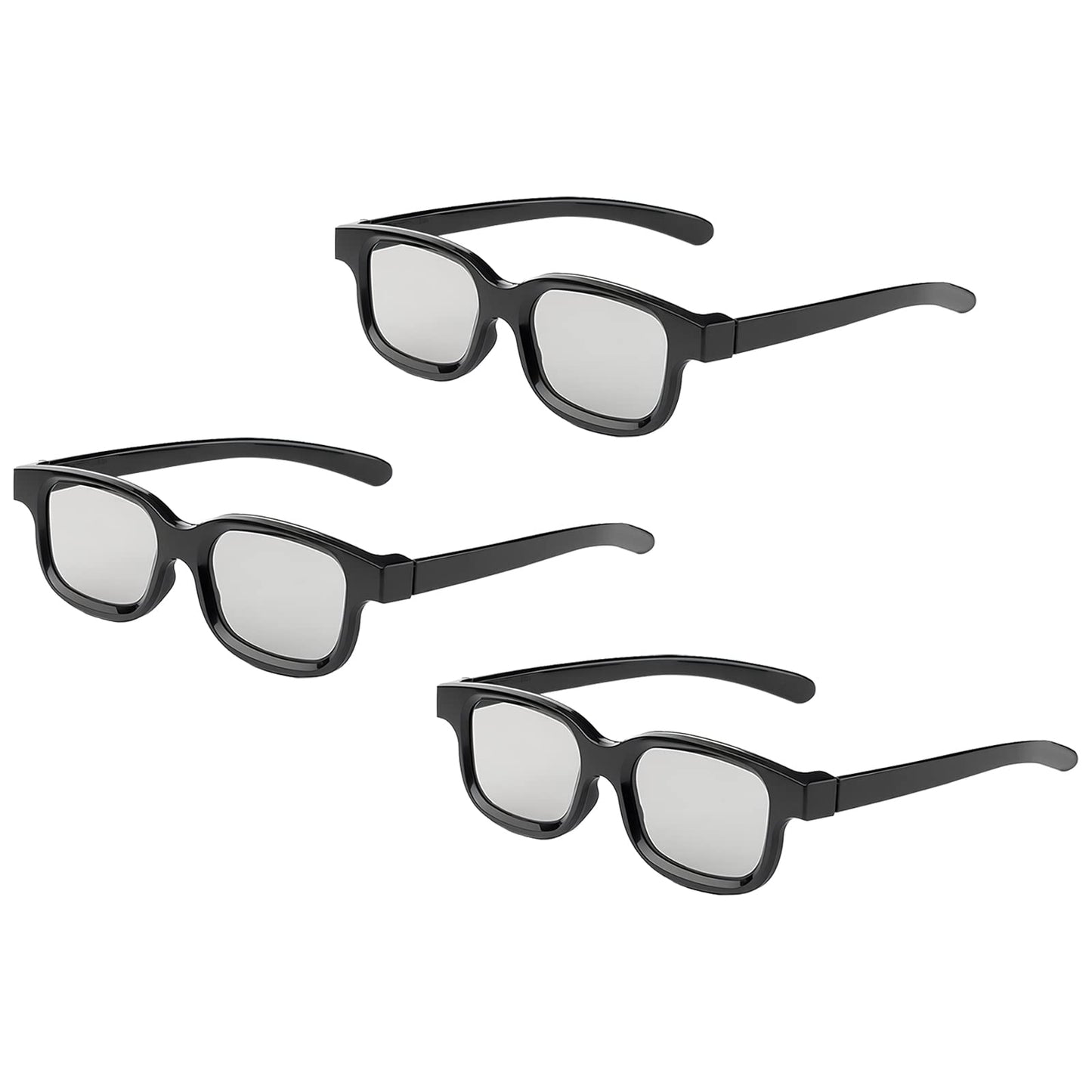 TOUMEI 3D Glasses, Circular Polarized Non-Flashing Passive 3D Glasses for Format Cinema/Passive Polarized 3D TV Projector - 3D Glasses That Supports