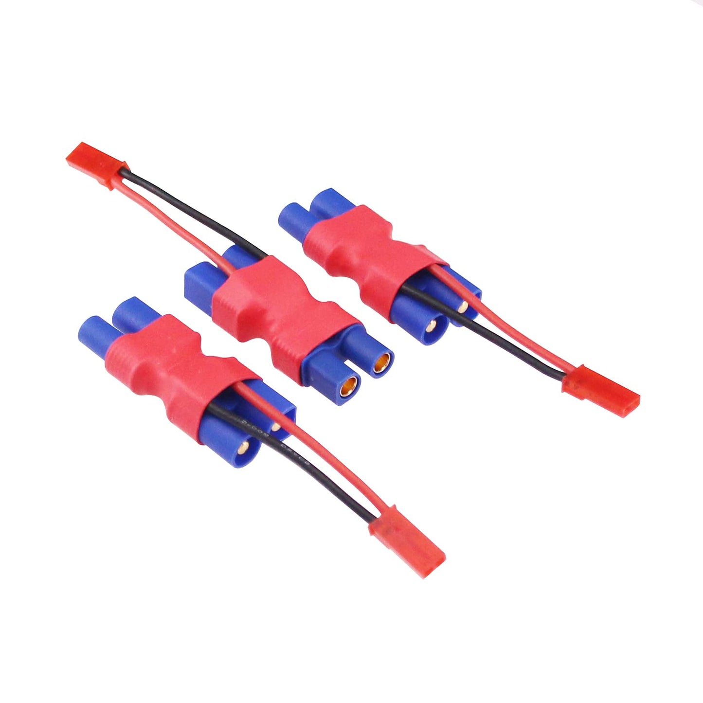 BDHI 3pcs EC3 Male to Female Connector with in-line JST Male 20awg 5cm Cable Parallel Power Adapter for Camera Gimbal(B174-3)