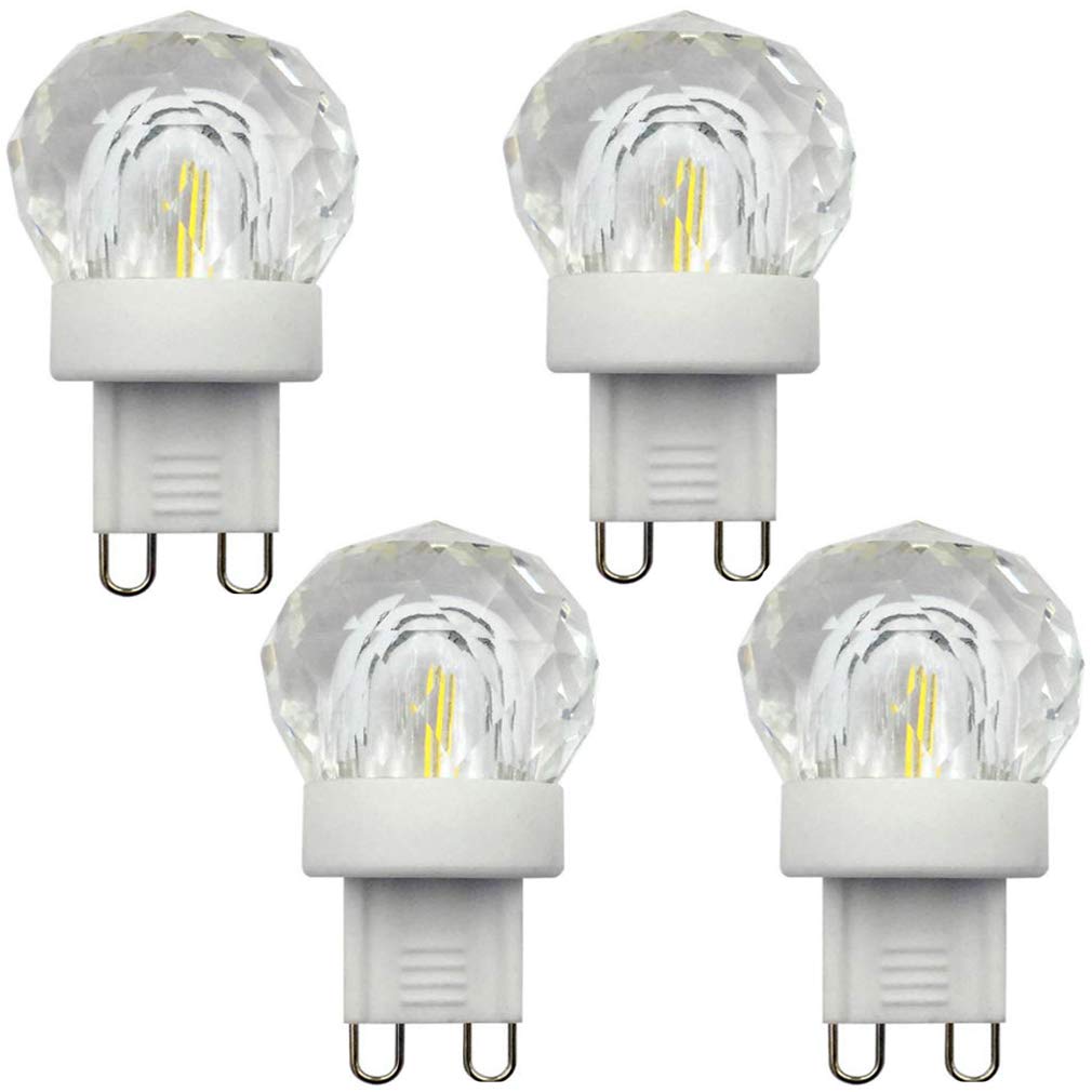Lxcom Lighting G9 LED Bulb 2W Dimmable Globe Crystal LED Light Bulbs 20W Equivalent G9 Base COB Light Bulbs Daylight White 6500K 150LM 110V for Home