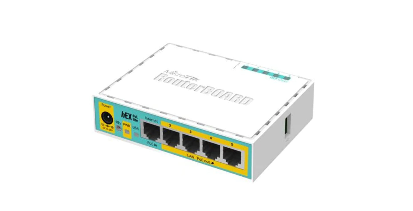 Mikrotik hEX PoE lite RB750UPr2 SOHO Router RouterOS L4 with 5X ethernet Ports 1x USB 2.0