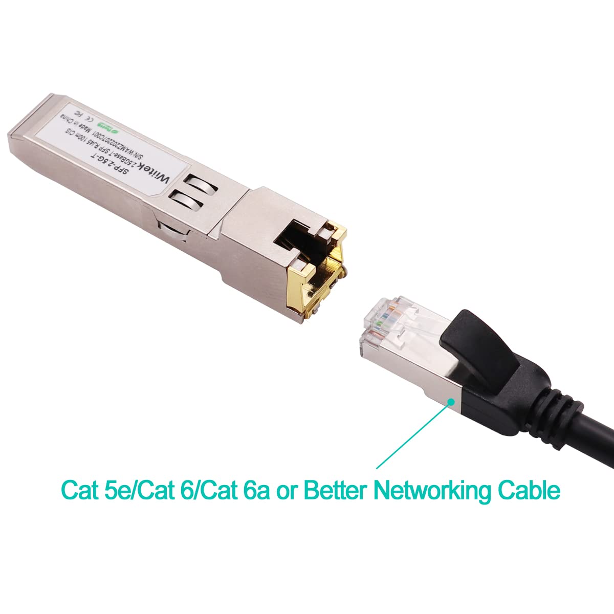 2.5G SFP to RJ45 Module, Wiitek 2.5GBase-T SFP to RJ45 Transceivers 100m, Compatible for Cisco SFP-2.5G-T, Ubiquiti, MikroTik, TP-Link 2.5Gb Switch or