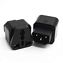 ANRANK IC141320AK UPS IEC C14 to Universal Female EU US UK AU C13 Socket Power Adapter AC Plug (2 Pack)