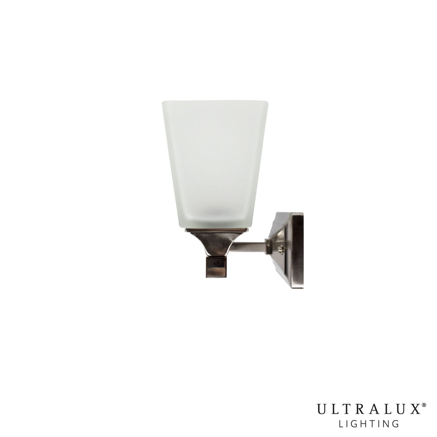 Ultralux 27 inch 4-Lamp Traditional LED White Frosted Glass Sconce Vanity Wall Mount Light Fixture, 560 Lumens 3000K, Brushed Nickel for Kitchen