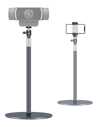 Nycetek Webcam Stand, Light Stand Tripod with 360° Rotatable Ballhead for DSLR Camera, Ring Light, Webcam, Desktop Tripod for Video Recording