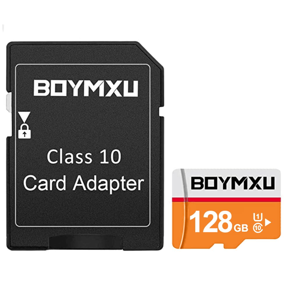 128GB BOYMXU TF Card with Adapter,High Speed Memory Card Class 10 TF Card Memory Card for Phone Camera Computer-Orange