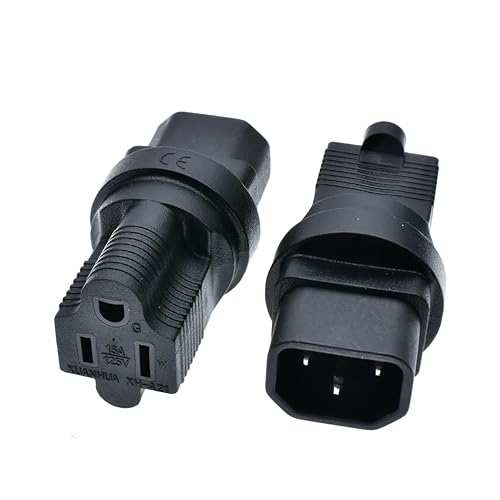 Tekit C14 US Plug Adapter Power Converter,USA 3 Prong NEMA 5-15R Female to IEC 60320-C14 Male Electrical Adapter,IEC320 C14 Male to US 3 Prong Female…