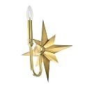 JC H&L Vintage Sconce Lighting Fixture, Flush Mount Wall Lamp, Brass Star Candle Light for Wall, Bedside, Vanity, (Antique Brass, 1-Light)