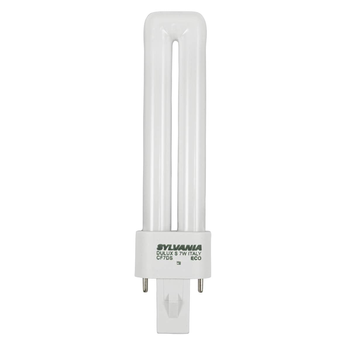 Sylvania DULUX 7W Single Compact Fluorescent Lamp, GX23 2-Pin Base, 4100K Cool White, 1 Pack