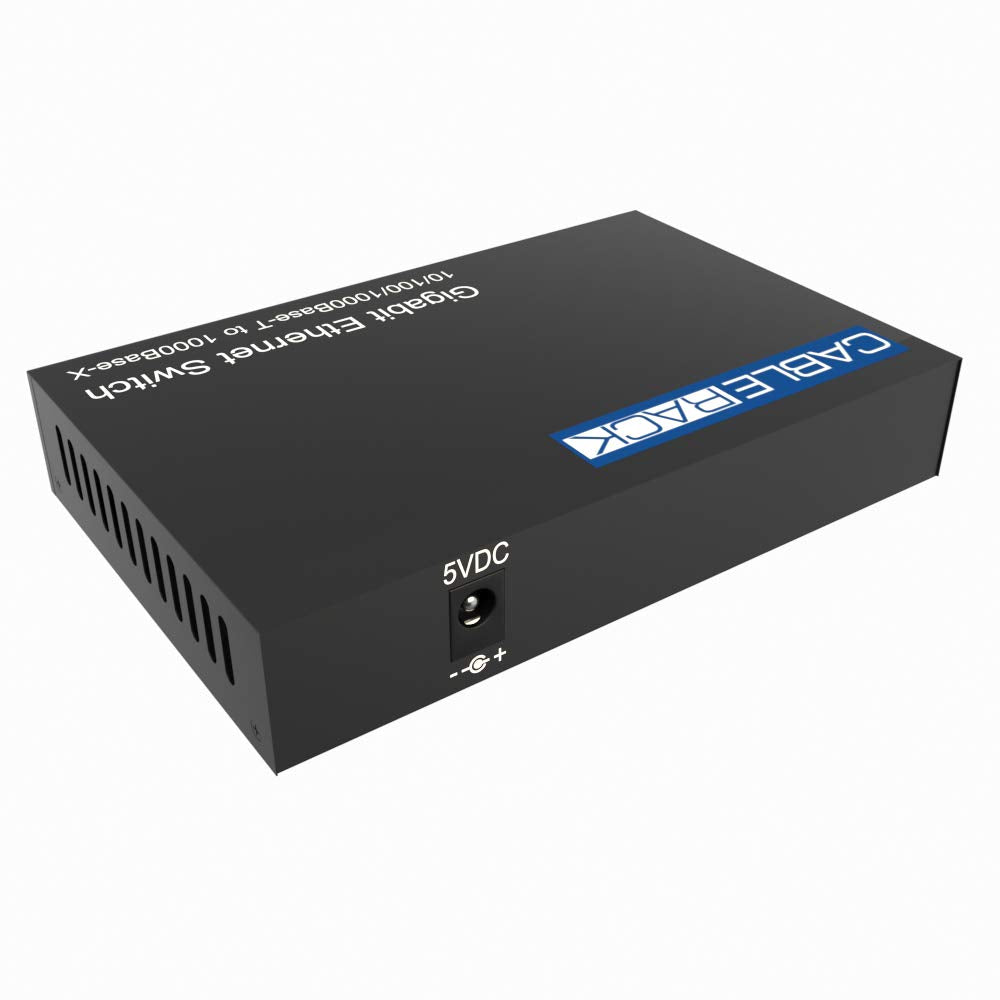 CableRack Dual Gigabit Media Converter with SFP Transceiver for LC Multimode Fiber