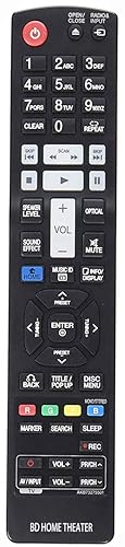 AKB73275501 Remote Replacement for LG Blu-Ray Disc Home Theater HB906TAW HLX55W HX995TZW HB966TZW HLX56S HB906TAW LHB755W LHB335 LHB336 LHB535 LHB536