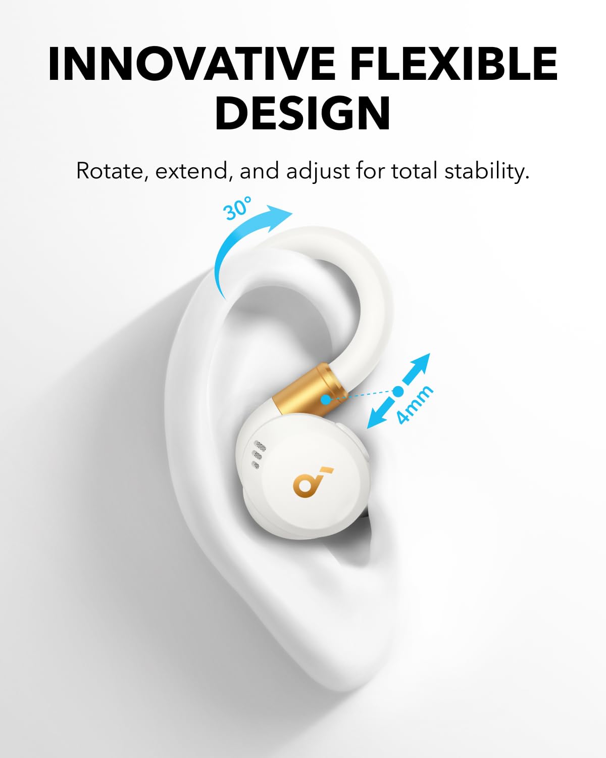 Soundcore (Renewed) Sport X20 by Anker, True-Wireless Workout Earbuds, Rotatable and Extendable Ear Hooks, Noise Cancelling, Deep Bass, IP68