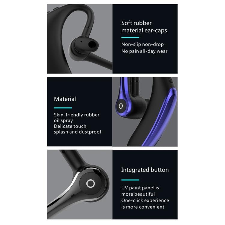 Wireless Earphone Ear-Hook Headphone Boom Mic Compatible with AT&T Jetmore/Motivate Max/Radiant Max, Handsfree Single Headset Over The Ear Earbud
