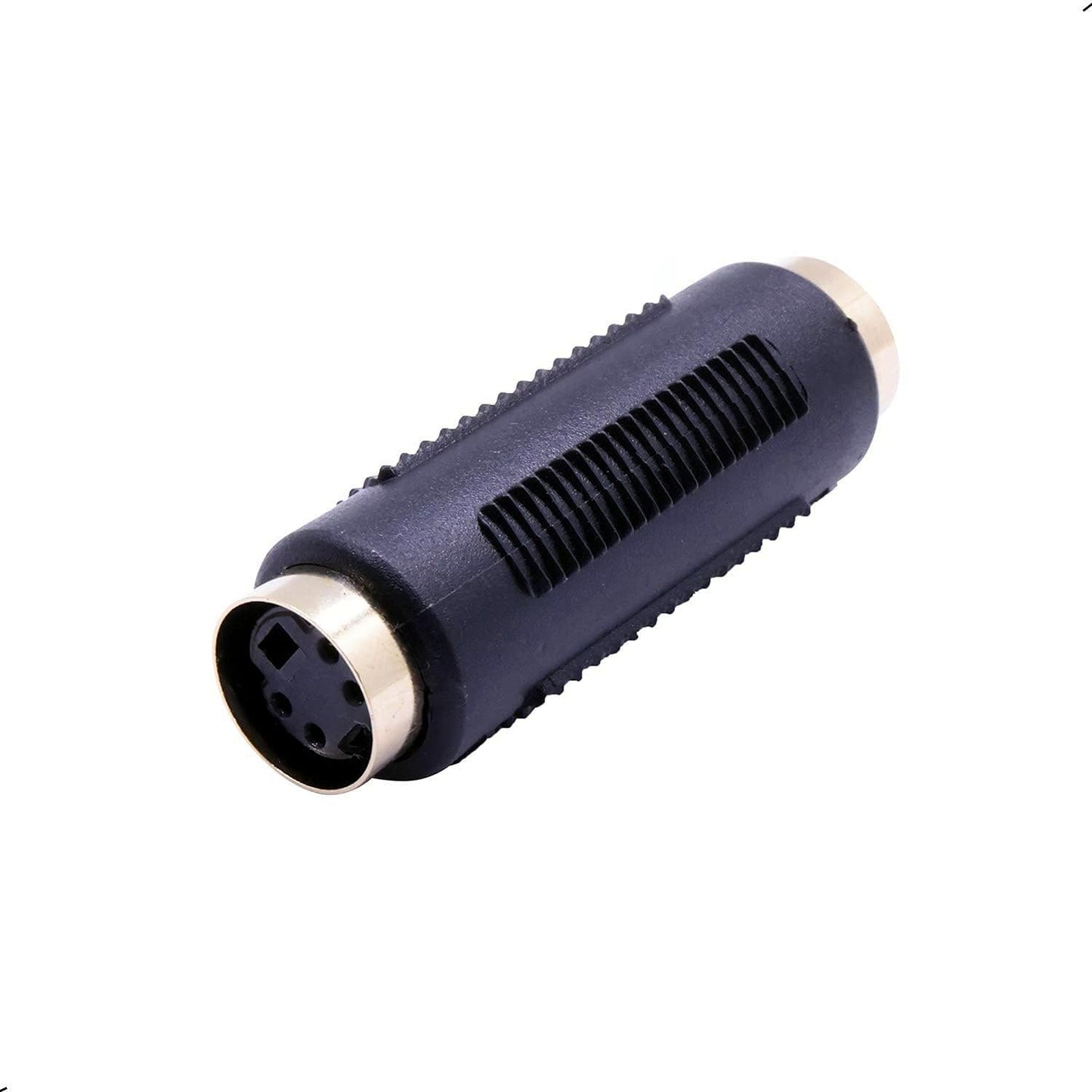 QJZXUEZHEN 2Pcs S-Video 4 Terminal Female to Female Connector Stereo Audio Video Cable Adapter Coupler