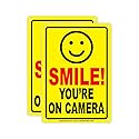 SIGNOGRAFX 2-Pack SMILE YOU’RE ON CAMERA SIGN, 10 x 7, Video Surveillance Signs, Reflective, Easy to Install,Driveway Alert, CCTV Indoor and Outdoor