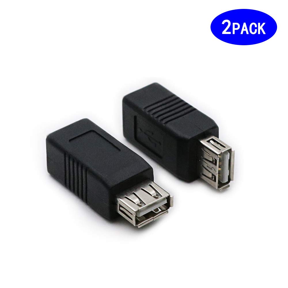 rgzhihuifz 2 Pack USB 2.0 AF/BF Plug Type A Female to Type B Female Adapter Connector Converter Compatible with Laptop Computer Hard Drive Printer…