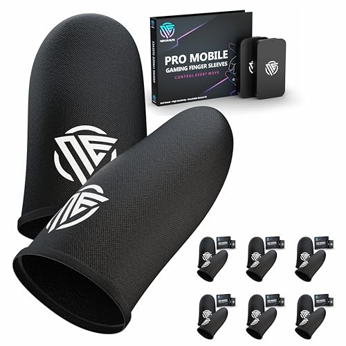 Nexus Elite Gamer sleeves for pubg , mobile gaming finger cots sleeve gloves and covers , compression for thumb arthritis sweaty hands , Carbon Core