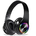 MGHOAQFRS Bluetooth Headphones Over Ear, Noise Reduction Wireless Headphones with Microphone/Deep Bass, HiFi Stereo Foldable Lightweight LED Headset…