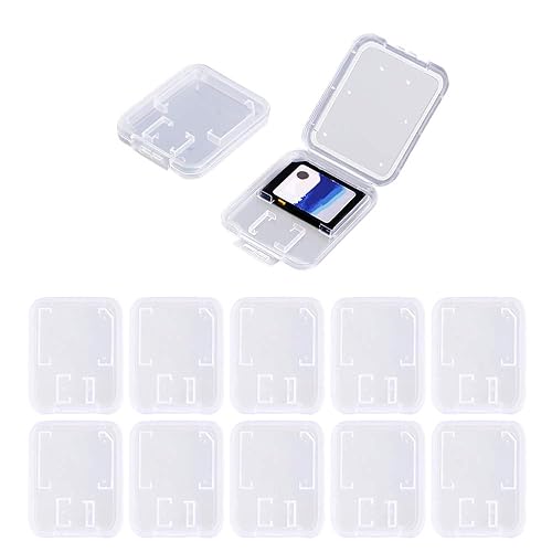 Clear Plastic Memory Card Case Compatible with SD SDHC SDXC Micro SD T-Flash Card (10 PCS)