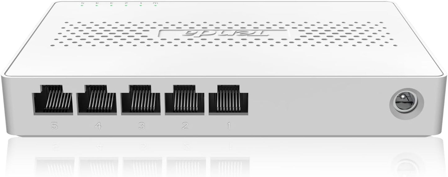Tenda SM105 5 Port 2.5G Unmanaged Ethernet Switch, 5 X 2.5G Base-T Ports, 25Gbps Switching Capacity, Compatible with 100/1000/2500Mbps, for Home