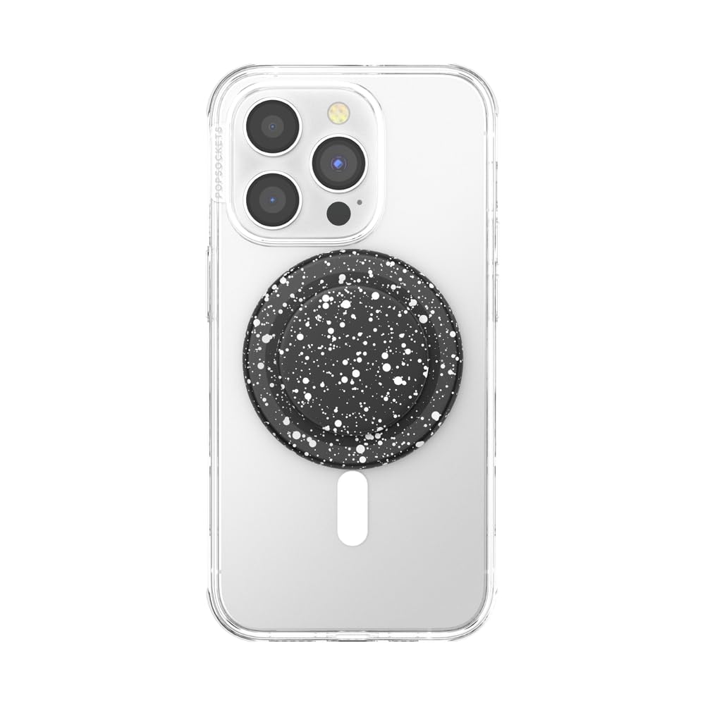 PopSockets Phone Grip for MagSafe, Magnetic Holder, Phone Stand, Black - Black Speckle