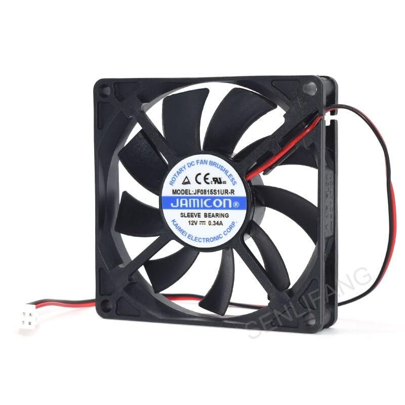 New 8CM Square Cooling JF0815S1UR-R DC 12V 0.34A 80x80x15mm 2-Wire Server Cooler Fan
