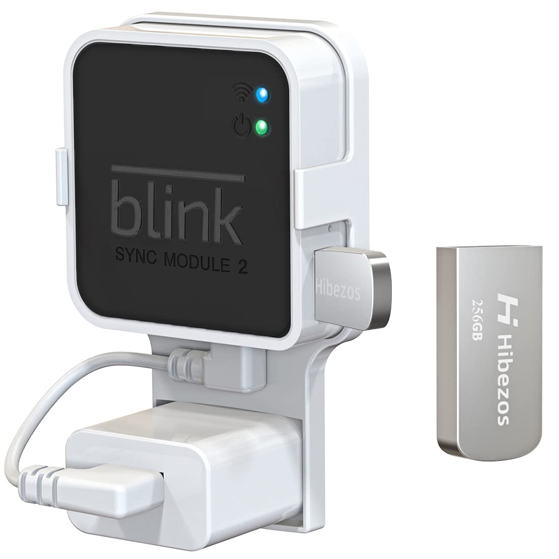 256GB USB Flash Drive and Outlet Mount for Blink Sync Module 2, Save Space and Easy Move Mount Bracket Holder for Blink Outdoor Indoor Security System