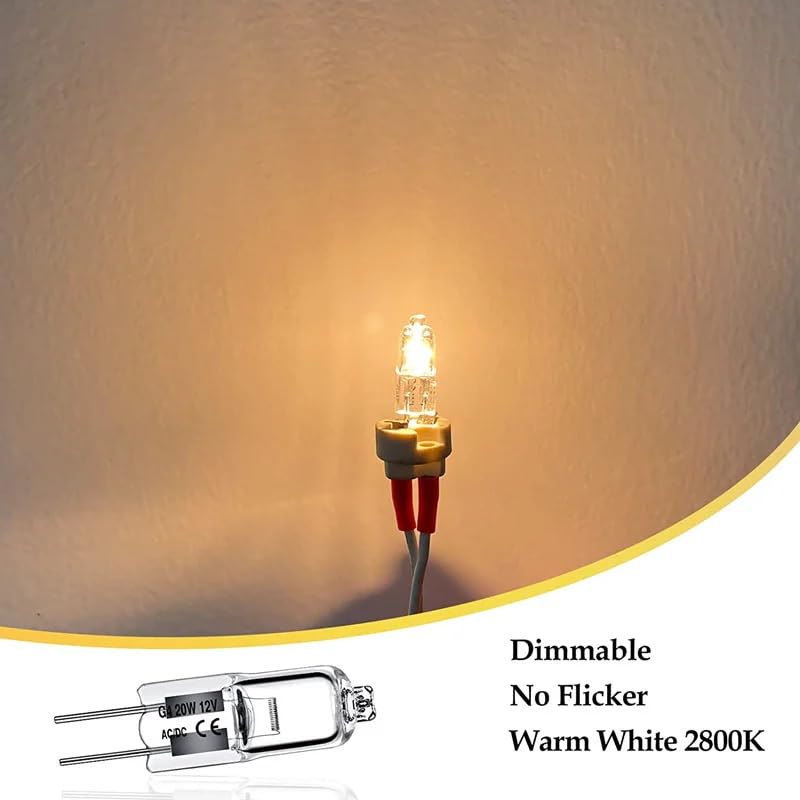WeiHong G4 Halogen Bulb,12V 10W/20W 2800K Warm White 2 Pin Halogen Lamp,G4 Clear Bulb Lamp for Crystal Chandeliers Kitchen,Living Room.10 Pieces (20
