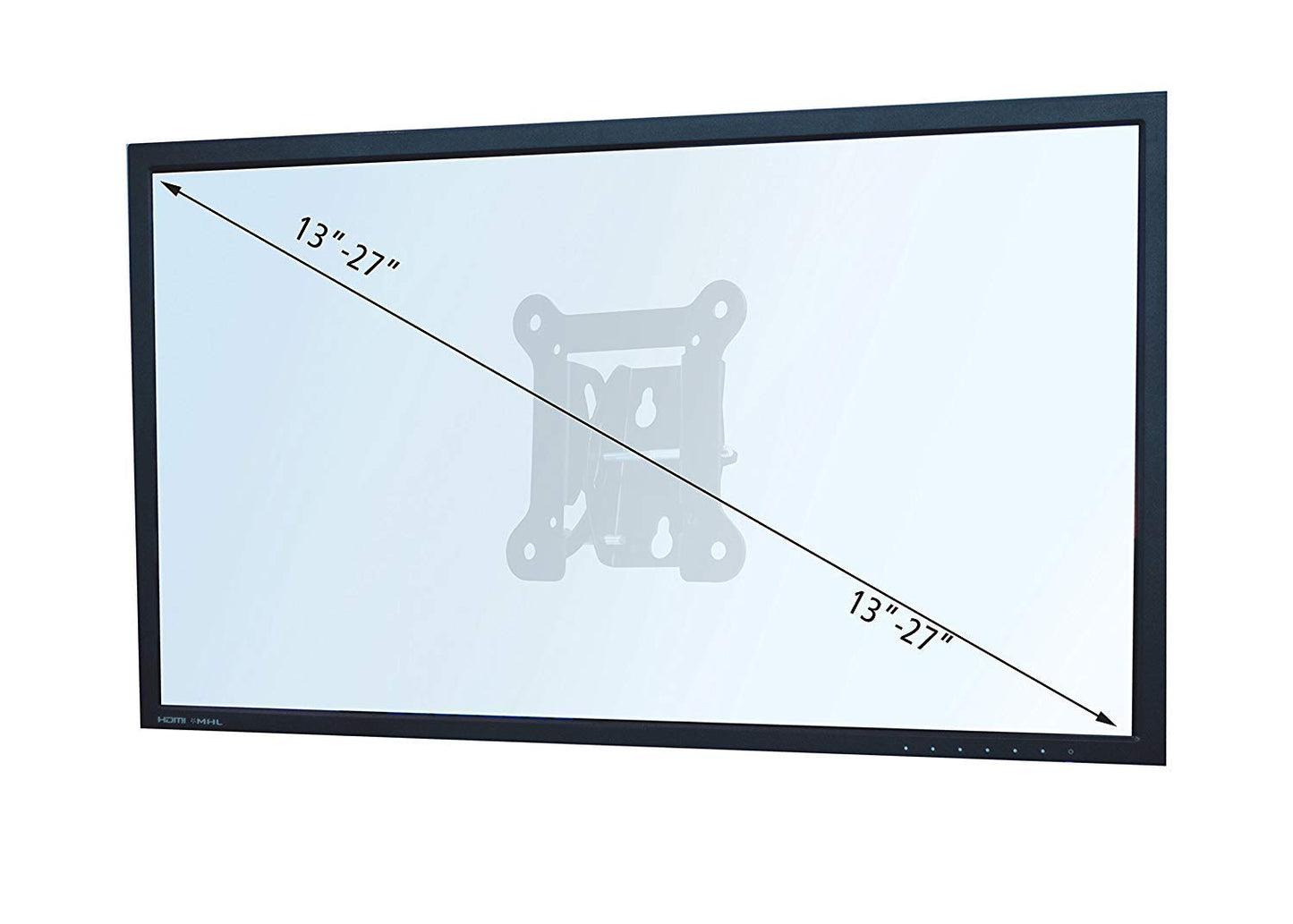 Tilting Flat Panel Wall Mount Bracket for LCD,LED Monitors, TVs & Touchscreens 13" to 27"