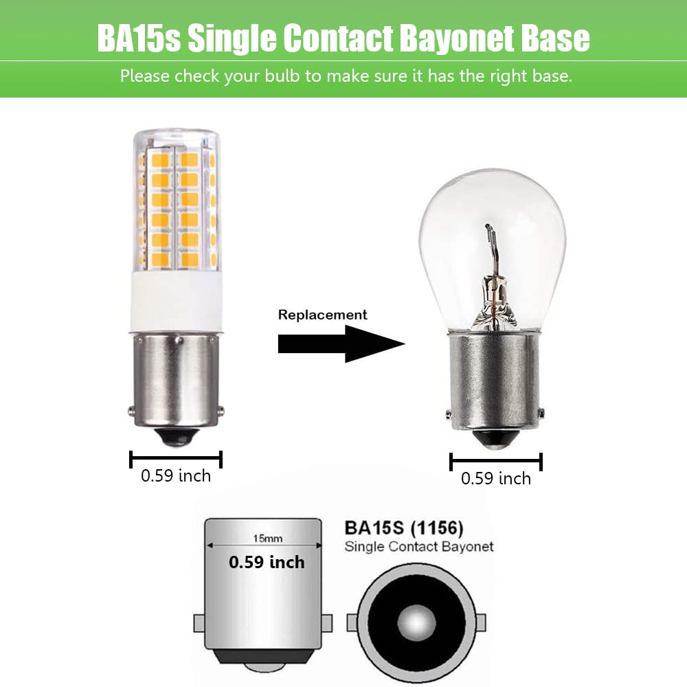 Makergroup BA15s Single Contact Bayonet LED 12V S8 1141 1156 LED Light Bulb 3W 2700K-3000K for Outdoor Landscape Lighting Path Deck Lights RV Lights
