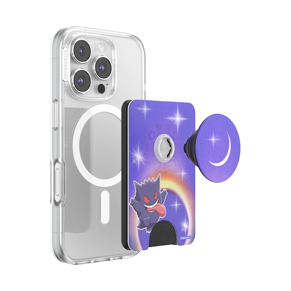 PopSockets Phone Wallet for MagSafe, Phone Card Holder with Grip, Pokemon - Gengar Dream Eater