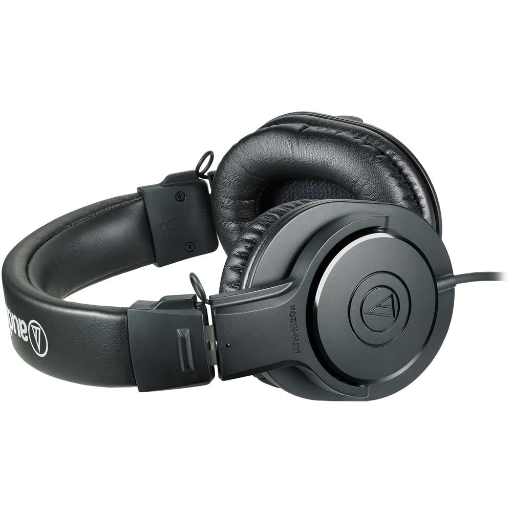 Audio-Technica ATH-M20x Professional Studio Monitor Headphones, Black (AUD ATHM20X) + Microfiber Cleaning Cloth + Headphone Stand + Headphone CASE +…