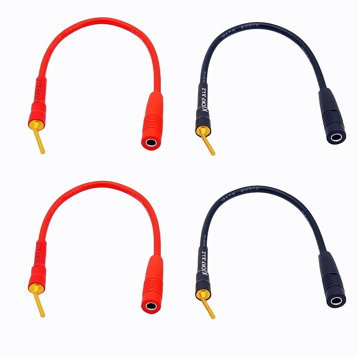 KOOKFJLLZ 2mm to 4mm Banana Plug Adapter Cable - Speaker Wire Connectors with Gold Plated Contacts, 8 Inch Audio Adapter for Amplifiers and Home