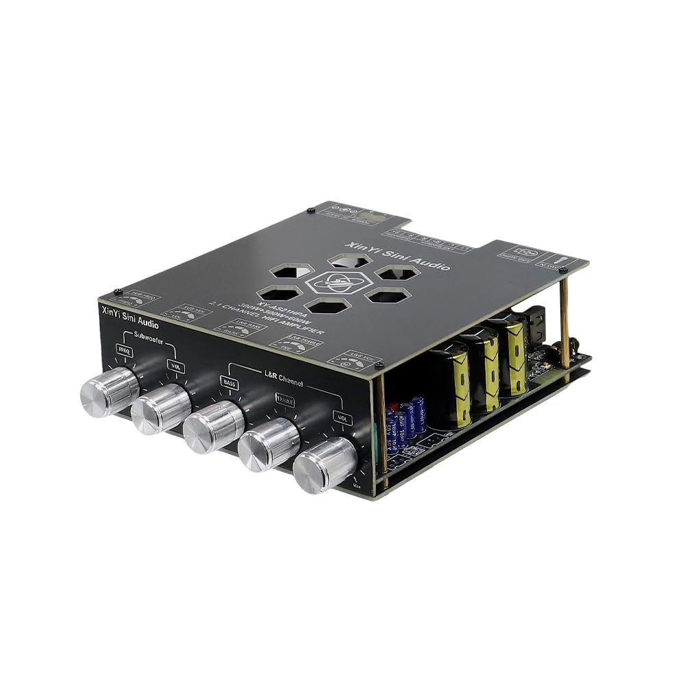 HIFIDIY LIVE AS21 TPA3255 Bluetooth 5.2 2.1 Channel Subwoofer Power Amplifier Board 300WX2+600W REBLE Bass Note Tuning AMP DC19V-50V