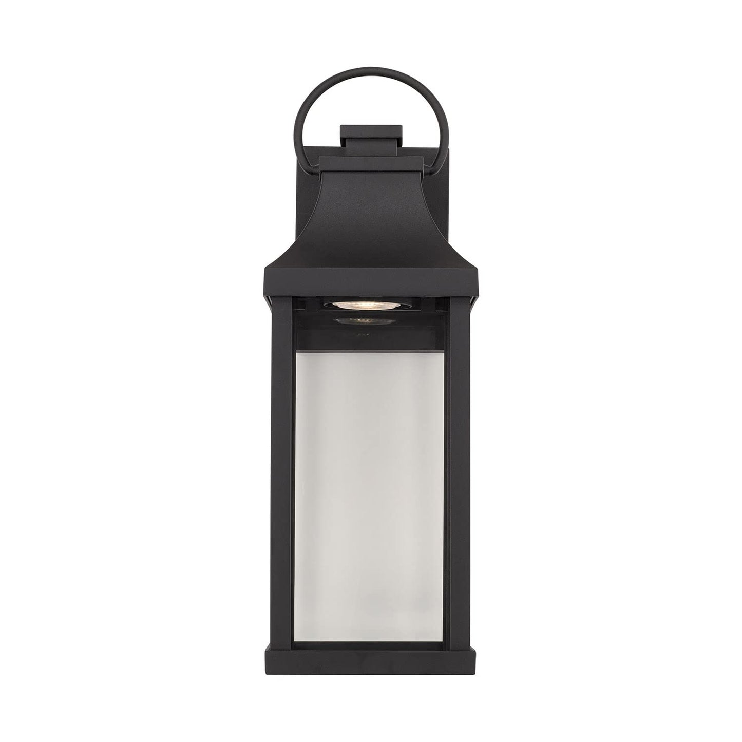 Capital Lighting 946411BK-GL Bradford Night Sky Clear Glass Rectangular Outdoor Wall Lantern, 1-Light 7 Watt, 17" H x 6" W, Black