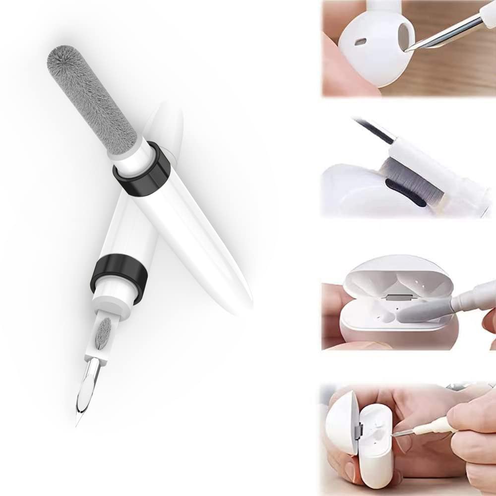 GOALSEN Dual-Brush Earbud Cleaning Pen | 4-in-1 Pro Kit for Precision & Durability, Tool Compatible with Airpods, Galaxy Buds, All Wireless Headsets