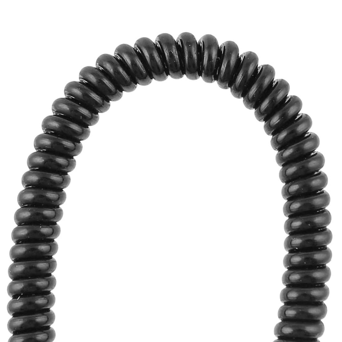 uxcell Retractable Coil Lanyard, Spiral Spring Coiled Strap Rope Lanyard with Lobster Clasp, Elastic Keyring Key Holder 46cm Length Black, 1pc