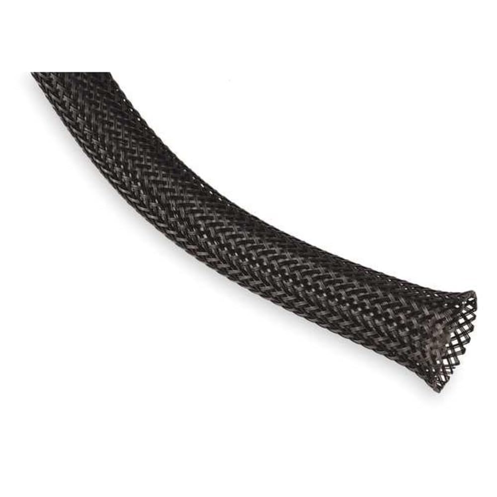 Braided Sleeving, 0.125 in, 10 Ft, Black